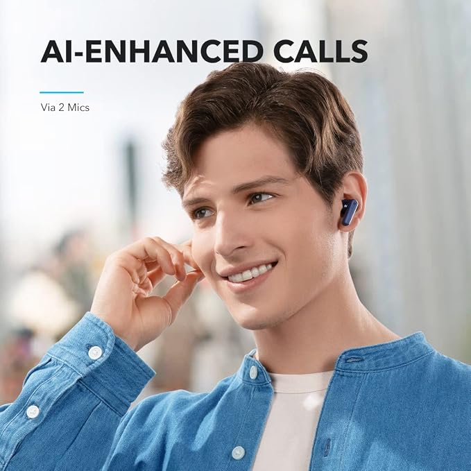 Soundcore by Anker P20i True Wireless Earbuds, with Big Bass, 30H Playtime | Bluetooth 5.3, Water-Resistant, 2 Mics for AI Clear Calls, 22 Preset EQs, Customization via App