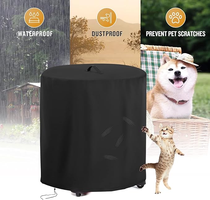 Kingling Cover for Shop Vac, Wet and Dry Shop Vacuum Cleaners Dust Cover Protection for 12-16 Gallon Shop Wet Dry Vacuums Black - 24''D x 26.5''H