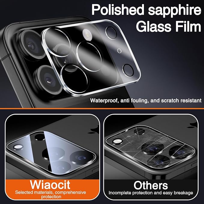 Wiaocit 3 Pack Tempered Glass Camera Lens Protector