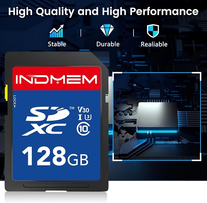 128GB SD Card, High Speed up to 90M/S, SDXC UHS-I Memory Cards, Full HD & 4K