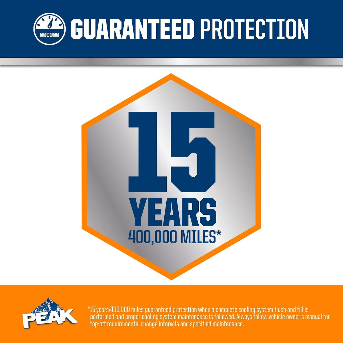 PEAK OET Extended Life Orange 50/50 Prediluted Antifreeze/Coolant for North American Vehicles, 1 Gal.