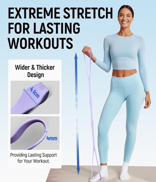 Figure 8 Resistance Bands by Upgraded | Durable, Odorless Silicone for Yoga, Pilates & Therapy - High Elasticity