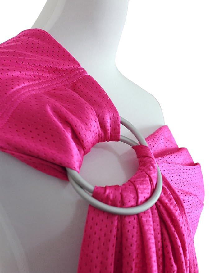Baby Water Ring Sling Carrier | Lightweight Breathable Mesh Baby Wrap for Infant, Newborn, Kids and Toddlers | Perfect for Summer, Swimming, Pool, Beach | Great for Dad Too Rose