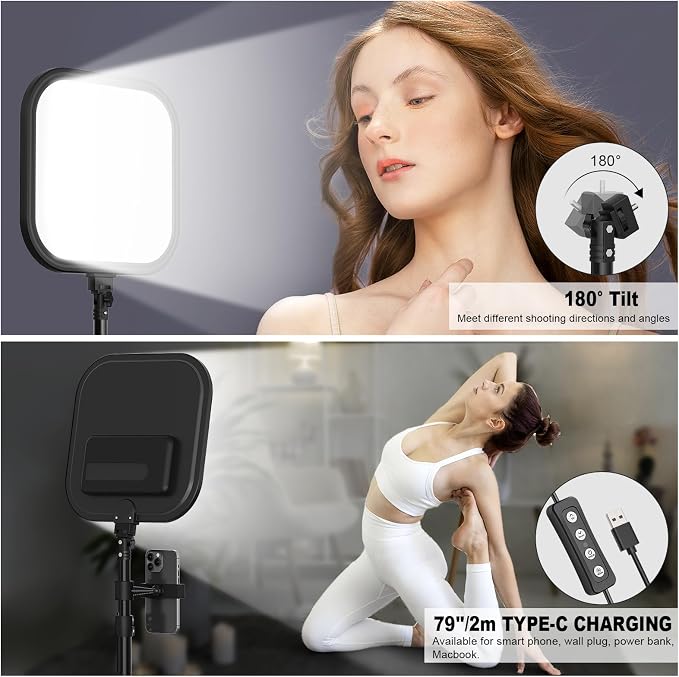 2Pack LED Video Light Kit, Hagibis 15W Photography Lighting Kit, 2500-8500K