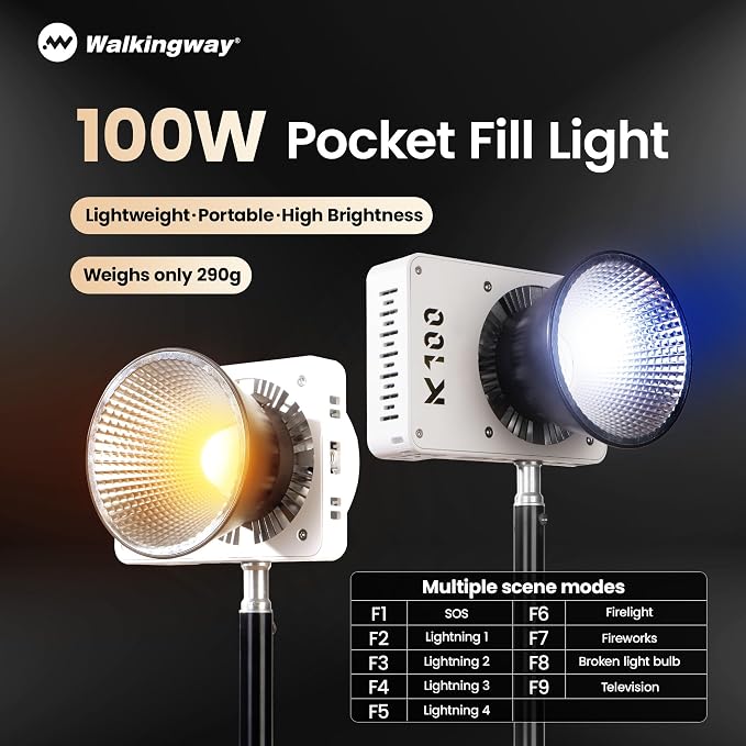 Walking Way 100W Led Video Camera Light Kit, 2800K-6800K Bi-Color Continuous