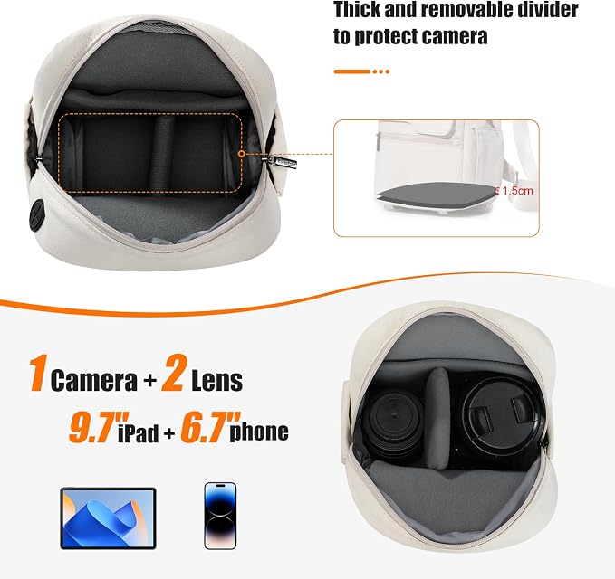 Cwatcun Camera Bag Crossbody Shoulder Messenger Camera Case, Lightweight