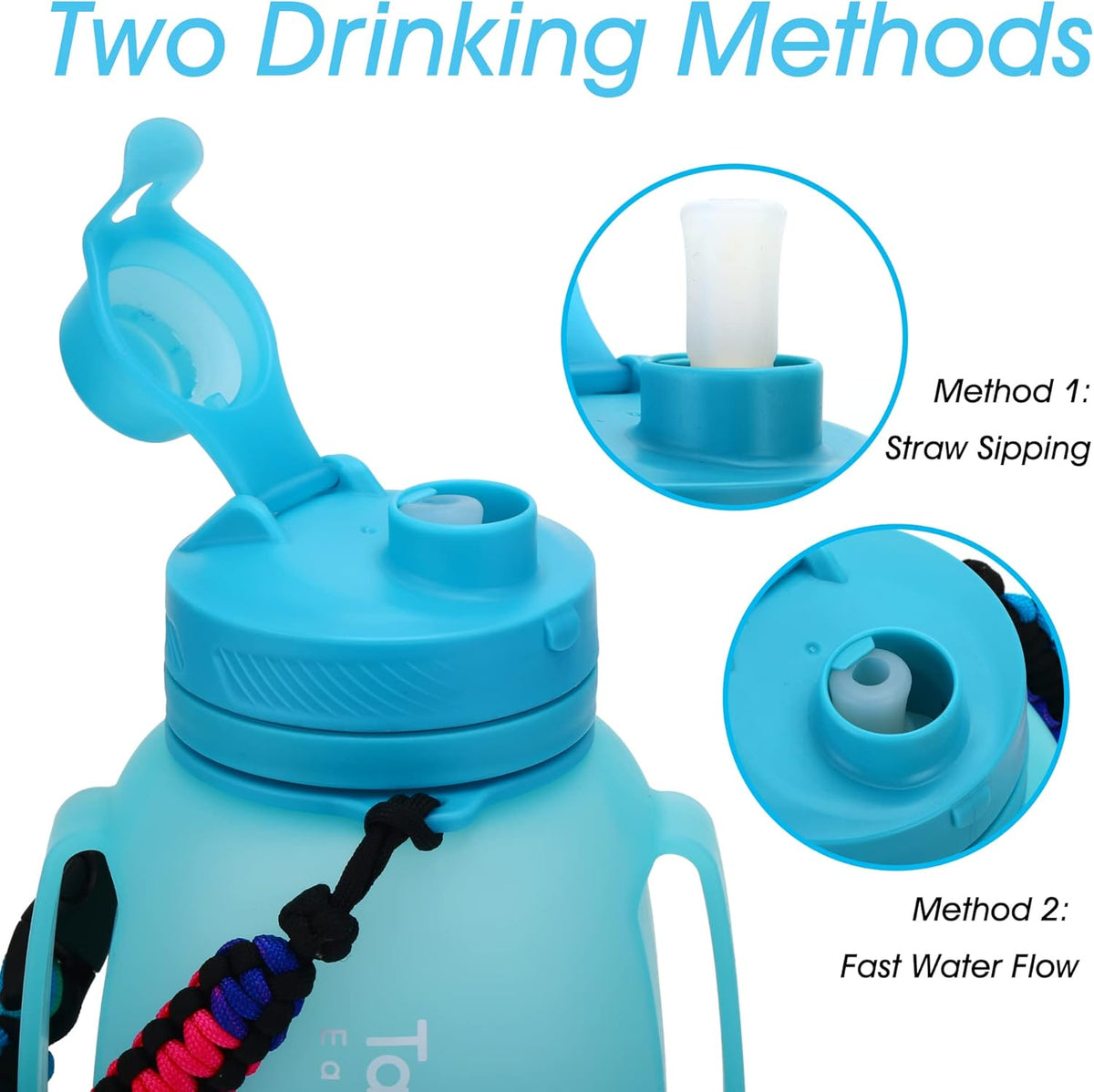 TakeToday Collapsible Water Bottle - 40 OZ Motivational Jug with Straw | Leakproof Silicone Design for Yoga & Outdoors