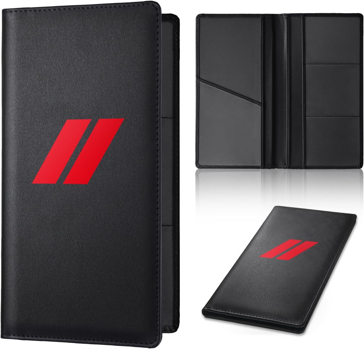 Leather Car Registration and Insurance Cards Holder Compatible with Dodge Challenger Charger SRT RAM Auto Accessories, Vehicle Glove Box Car Organizer with Magnetic Shut, Documents License