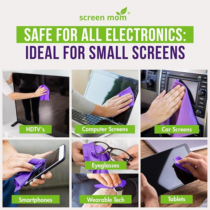 Screen Cleaner Spray and Microfiber Cloths 3-Pack by Screen Mom-Screen Cleaner