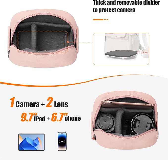 Cwatcun Camera Bag Small Compact Camera Sling Case, Waterproof Canvas Crossbody