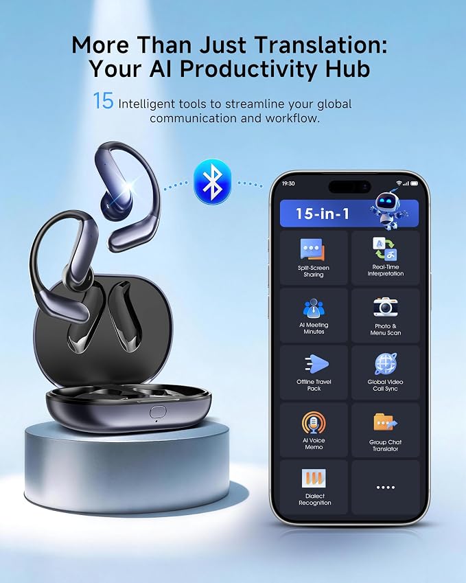 AI Translation Earbuds: 170 Languages & 0.45s Instant Real-Time Translator