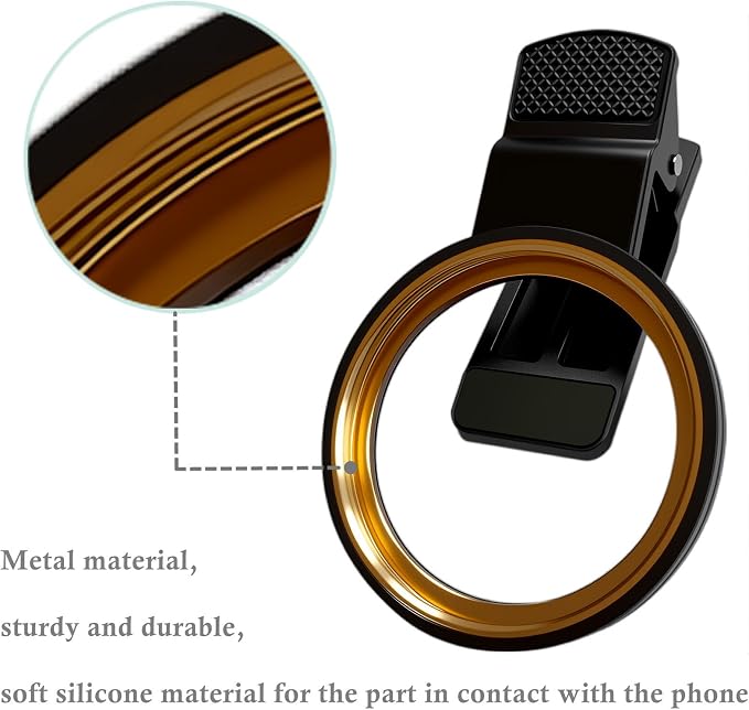 52mm Polarizing Phone Filter for iPhone, Clip-on CPL Lens Eliminates Glare &