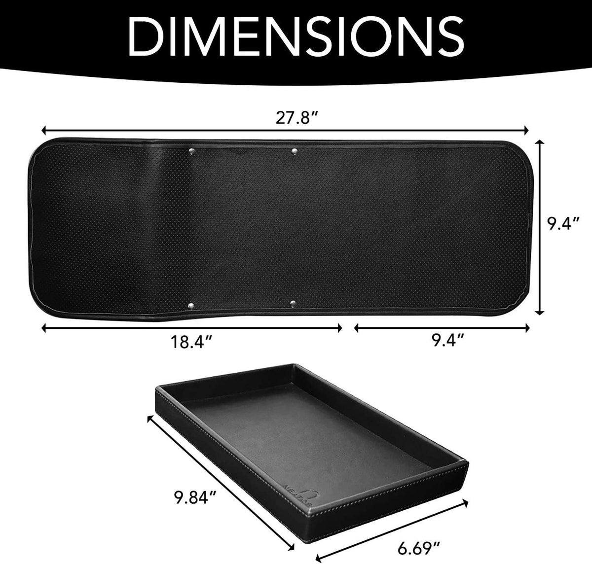 Couch Remote Caddy Control Holder Sofa Organizer with Detachable Wooden Snack Tray for Recliner Mattresses Chair Armrests with 4 Slots - 1 Large Pockets and 3 Small Pockets (Black)