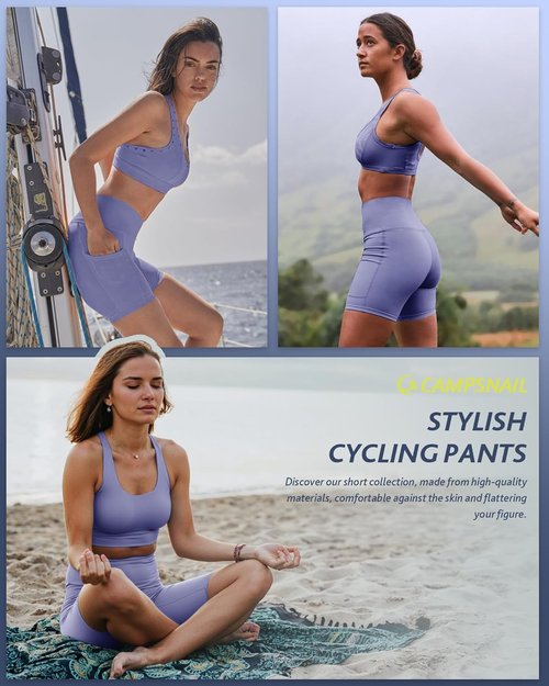 CAMPSNAIL Biker Shorts for Women - High Waisted Tummy Control with Pockets | 3"/5"/8" Sizes Available