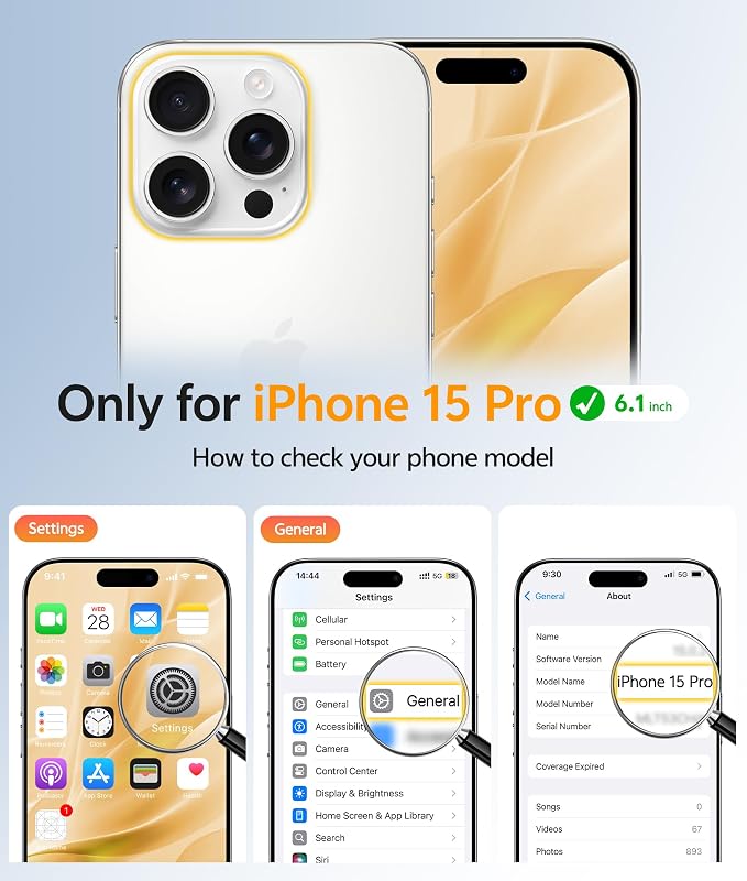 FNTCASE for iPhone 15 Pro Case: Anti Yellowing Transparent Clear Magnetic Phone