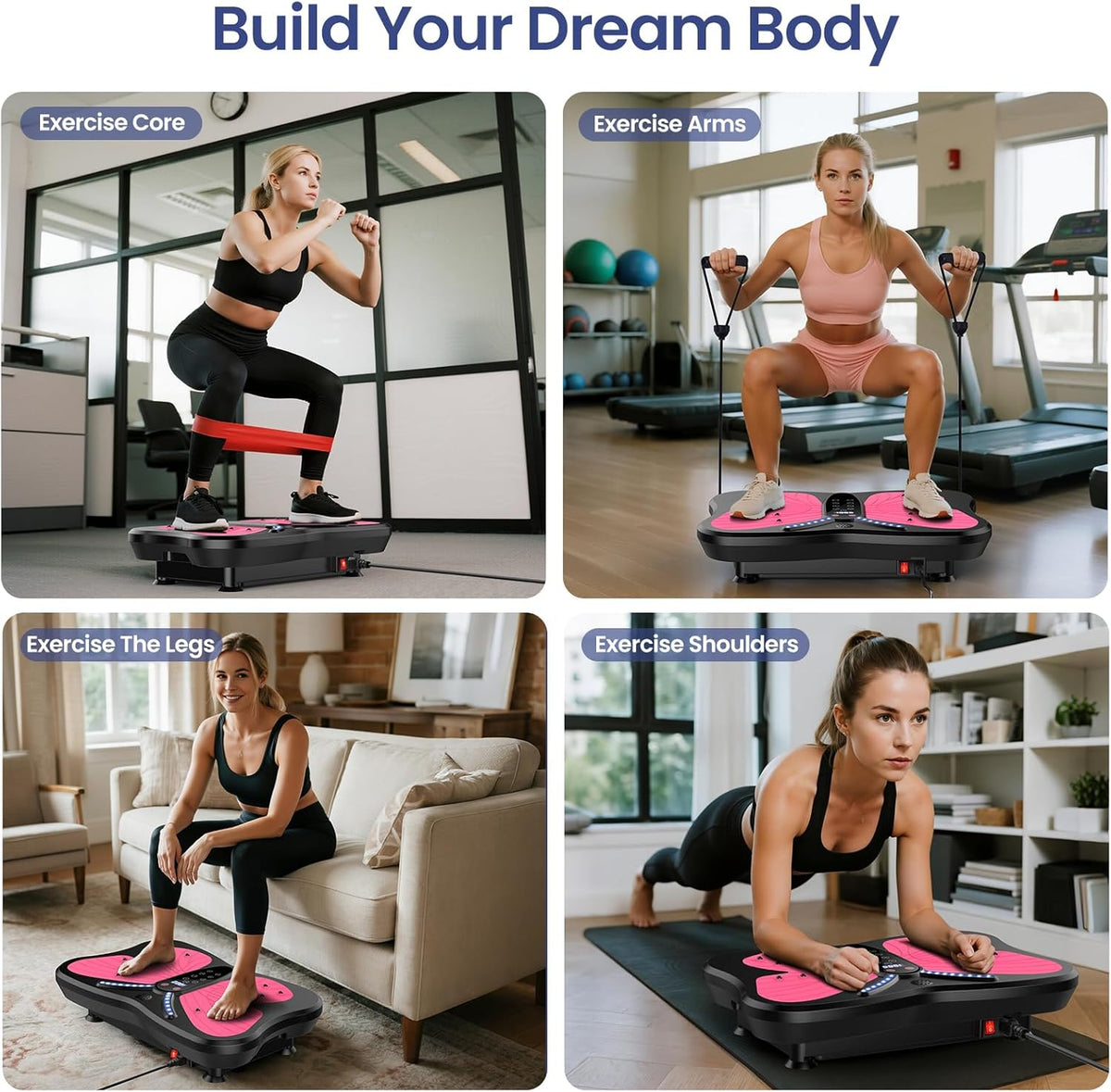 Skiennix Vibration Plate Exercise Machine - Full-Body Weight Loss & Lymphatic Drainage | 400 Lbs Capacity, 200 Speeds