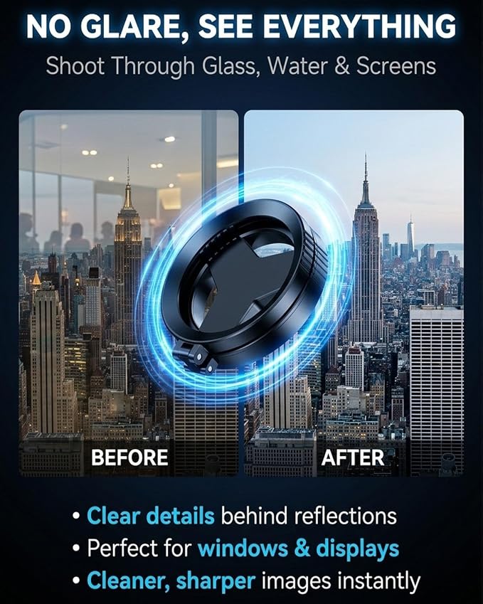 Anti-Glare Magnetic Phone Filter 2-in-1 Magnetic Cpl & Star Filter Lens