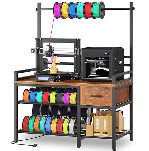 3D Printer Stand with Filament Storage – Tall 66" Heavy Duty Metal 3D Printer