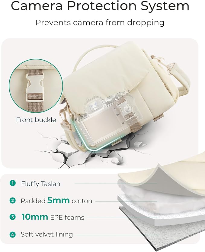 BAGSMART Small Camera Bag, DSLR Camera Case