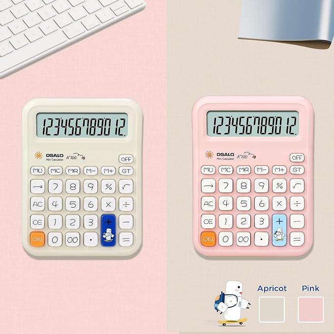Pendancy Cute Calculator for Kids, Cute Small Calculators Desktop 12 Digit