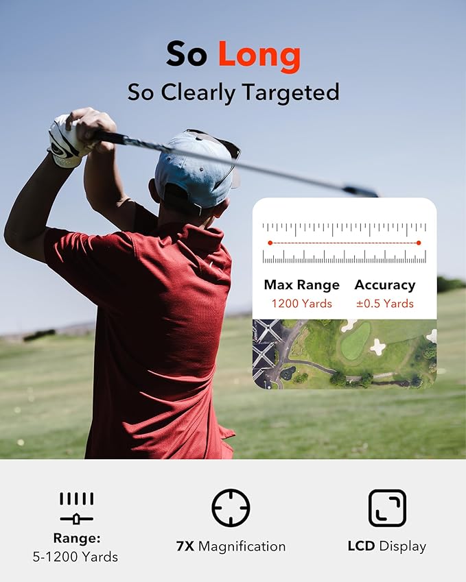 REDTIGER Golf Rangefinder with Slope Switch, 1200 Yards Range Finder Golfing