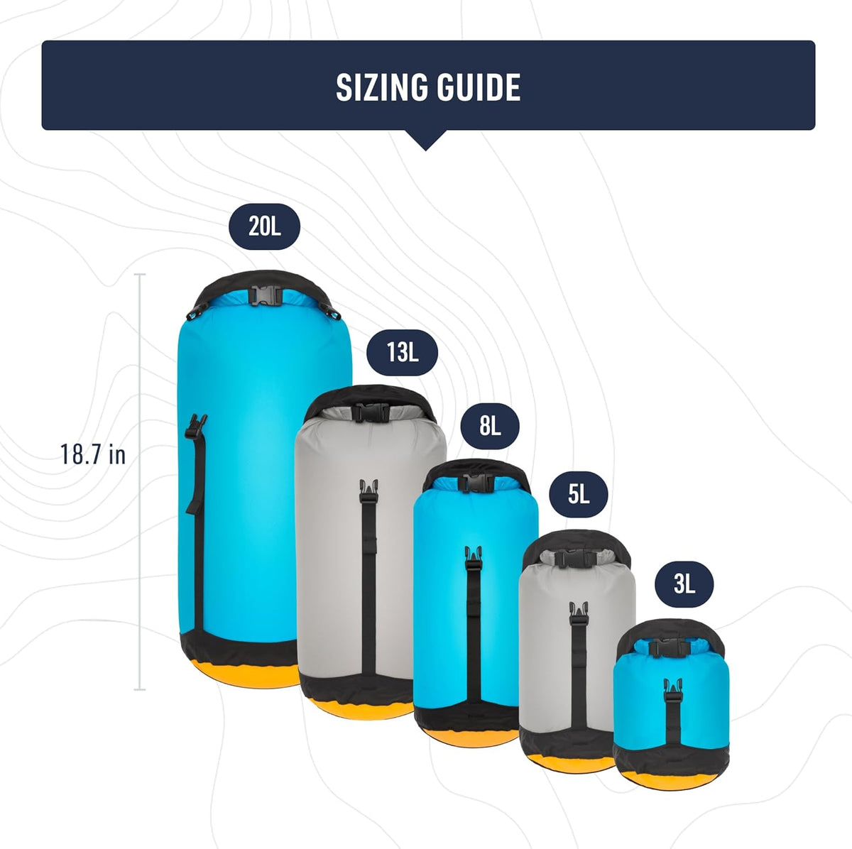 Sea to Summit eVac Compression Dry Bag - Ultra-Lightweight Waterproof Storage, 3L, Atoll Blue