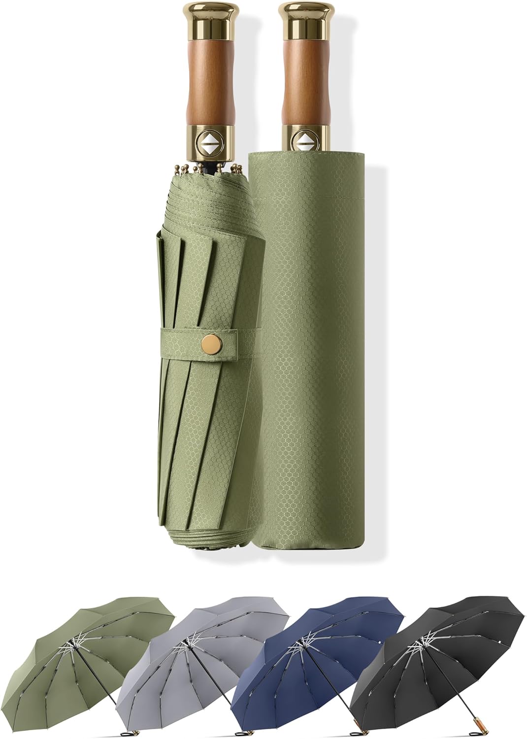Rain Cats Large Umbrella - 45-Inch Windproof Travel Umbrella with 10 Fiberglass Ribs | Compact & Automatic