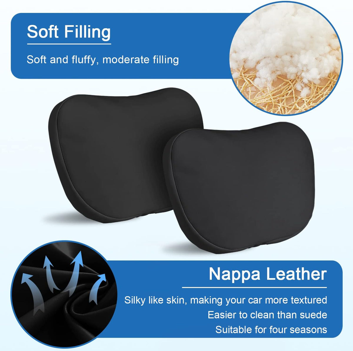 2 Pack Car Headrest Neck Pillow for Tesla Model 3 Model Y Model S