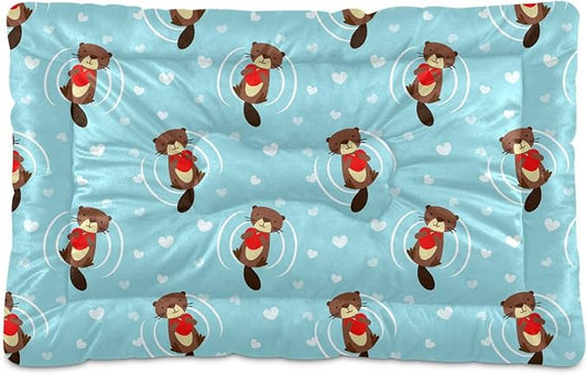 Cute Beaver Pet Bed Cute Dog Bed Mat Absorbing Non Slip Pad Pet Sleeping Mat for Small, Medium, and Large Dogs Puppy Cat 24 in x 18 in