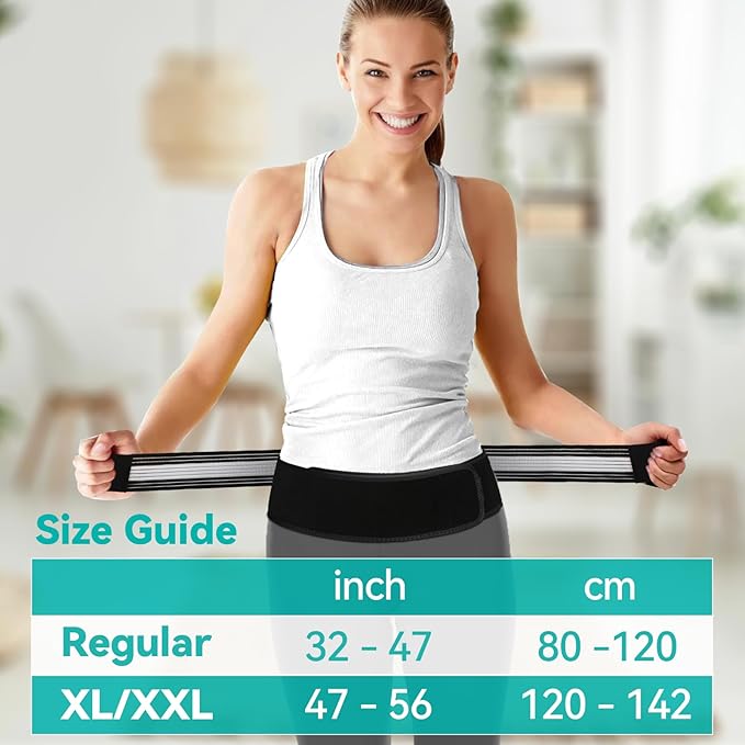 Lightweight Back Brace for Lower Back Pain Under Clothes - Relief from Sciatica, Hip and Spine Pain - Breathable & Adjustable Lumbar Support Belt for Home, Work and Exercise - Suitable for Women&Men