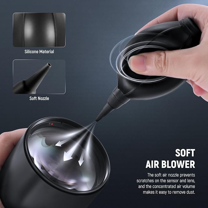 NEEWER 5 in 1 Camera Lens Cleaning Kit, 1x Lens Brush Pen + 1x Air Blower + 1x