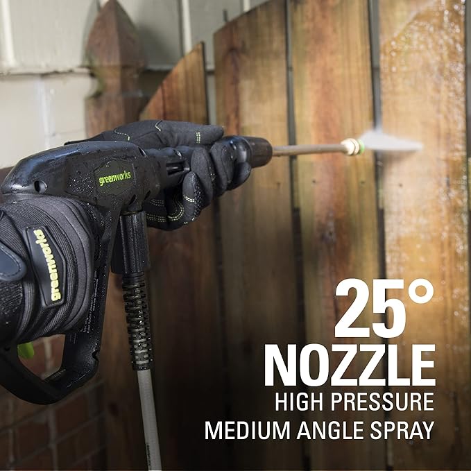 Greenworks 2000 PSI (13 Amp) Electric Pressure Washer (Wheels For Transport / 20 FT Hose / 35 FT Power Cord) Great For Cars, Fences, Patios, Driveways