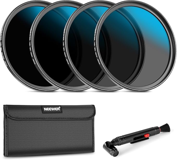 Neewer 49mm ND Lens Filter Set, ND16/ND32/ND64/ND1000, Lens Cleaning Pen