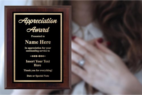 Custom Plaque Award - Personalized Engraved Recognition - Choose Your Size (6x8) | Perfect for Appreciation