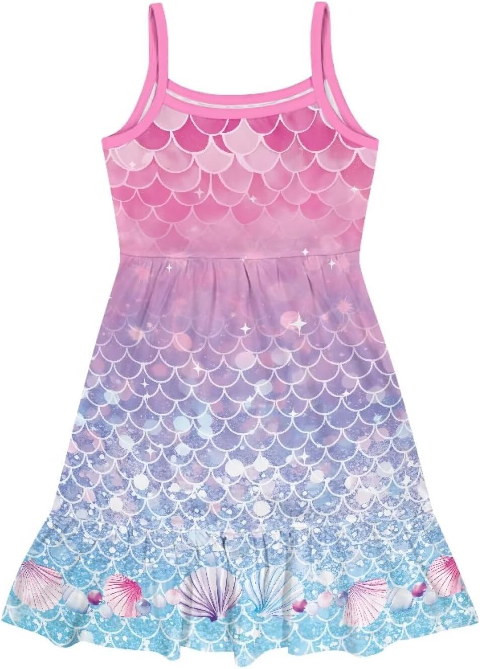 Youngerbaby Spaghetti Strap Midi Dress for Toddler Girls | Back to School Sundress (3-14T)