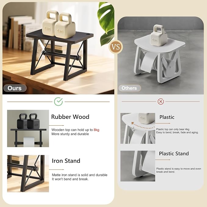 Label Holder for Rolls and Fan-fold Labels, Wooden Label Stand for Shipping