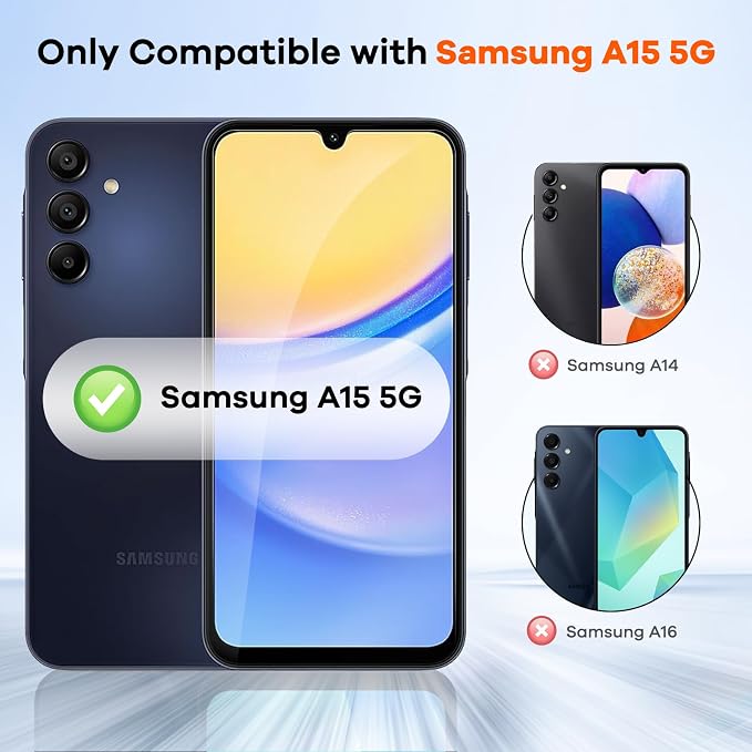 3+3 Pack for Samsung Galaxy A15 5G Privacy Screen Protector & Phone Camera Lens