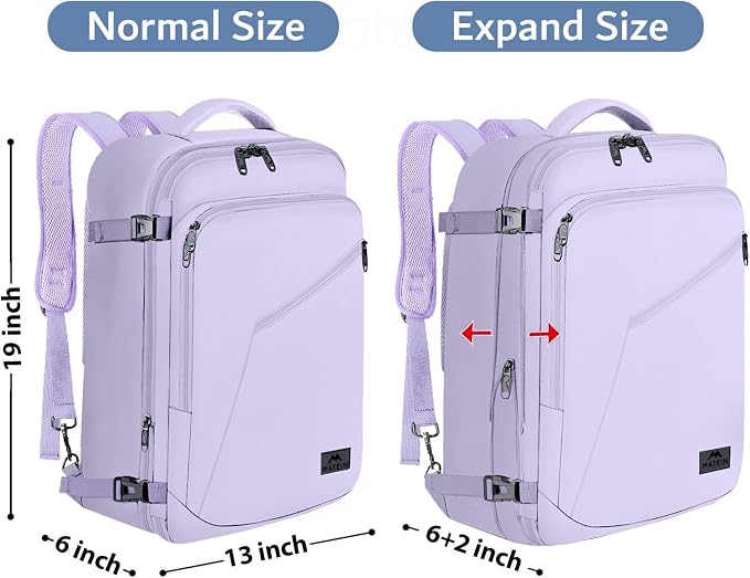 MATEIN Carry on Backpack for Women, 40L Heavy Duty Travel Backpack Airplane