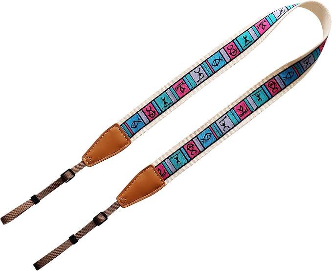 Original Design Personalized Adjustable Camera Strap Hieroglyphs, Fit