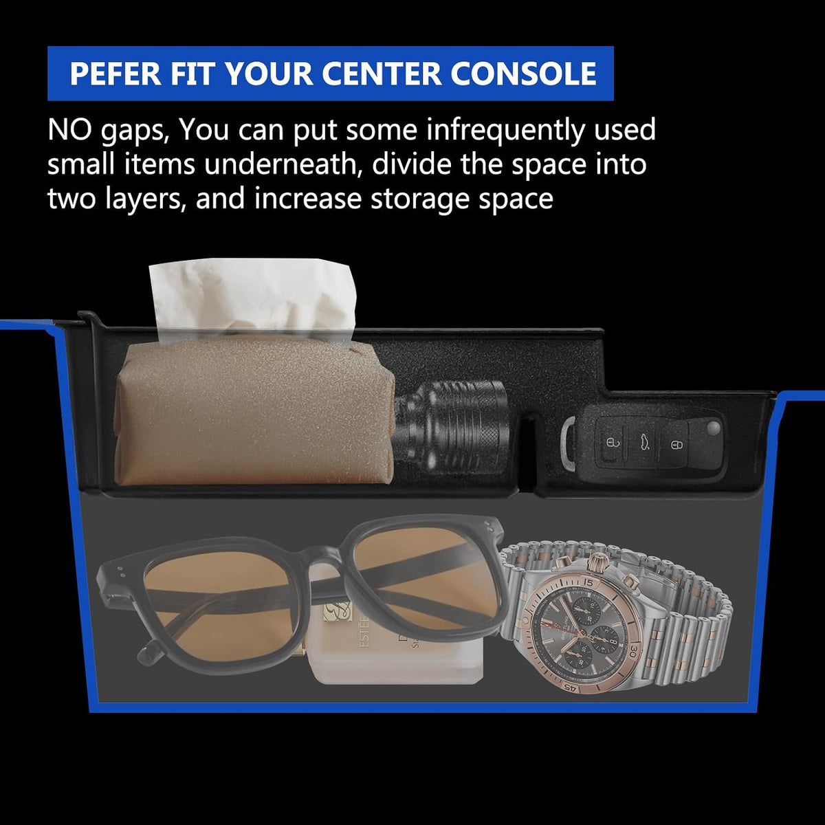 Center Console Organizer Tray Fits for Ford Bronco 4-Door 2025 2026