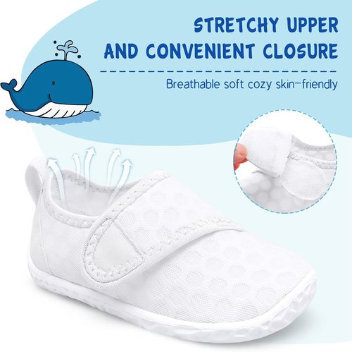 LeIsfIt Toddler Water Shoes - Breathable Quick-Dry Aqua Socks for Beach & Pool Play | Kids Sizes