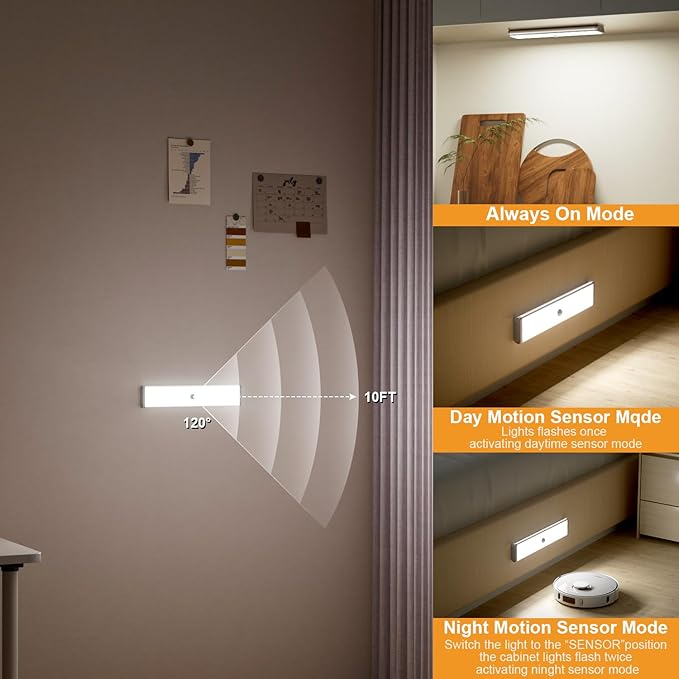 Under Cabinet Lighting,Rechargeable Motion Sensor Light Indoor Night Lights with Remote,58LED RGB under cabinet lights Bar,15Colors Wireless Under Counter Light Closet Lights for Kitchen,Stair