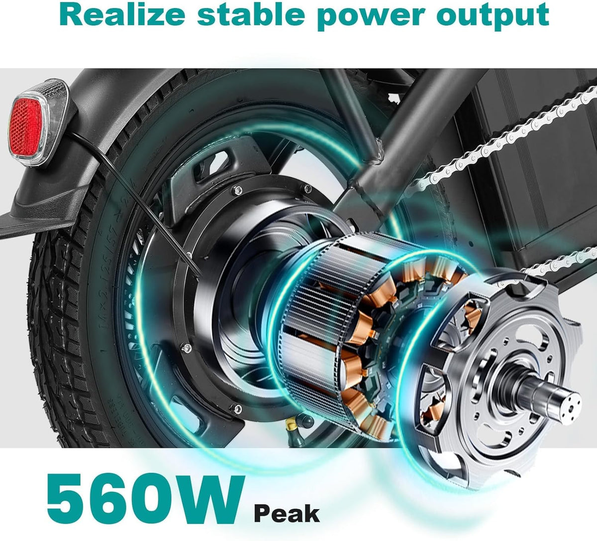 Skiennix Electric Bike - Compact Folding Ebike with 560-740W Motor & 32 Miles Range | 14" Design