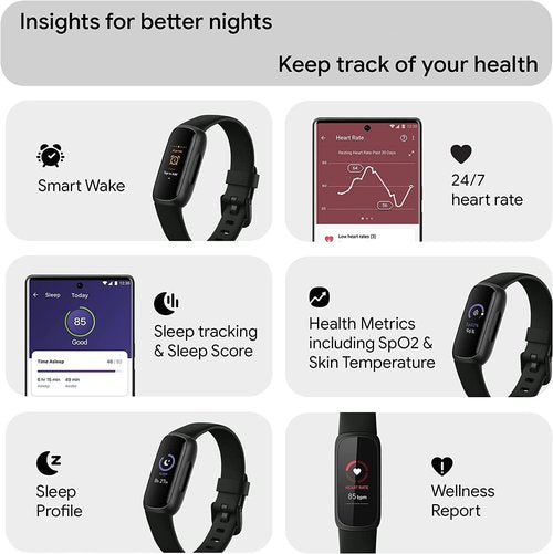 Fitbit Inspire 3 Activity Tracker - Health & Fitness Monitor with Sleep Tracking, Heart Rate | Black, Includes Accessories