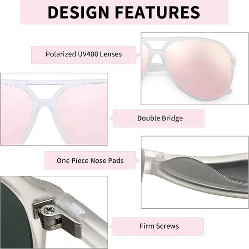 JIM HALO Polarized Aviator Sunglasses - Oversized Plastic Driving Glasses for Men & Women