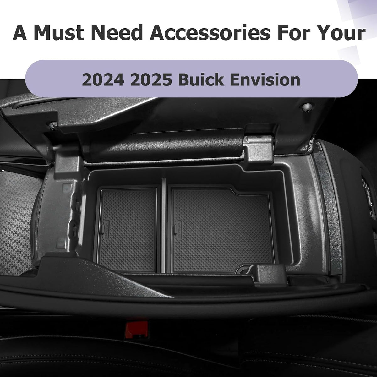 LUWU 2025 2026 Envision Center Console Organizer Compatible with 2024 2025 2026 Buick Envision Accessories Armrest Console Organizer Armrest Organizer Insert Tray