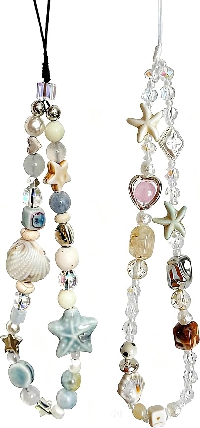 2 Pcs Phone Charm Strap Universal Hand Phone Wrist Strap Camera Lanyard Pearl
