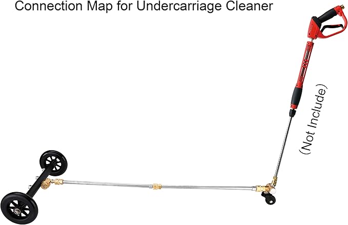 Tool Daily Dual-Function Undercarriage Cleaner with Swivel Wheel, Surface Cleaner for Pressure Washer, Underbody Car Wash Water Broom, 16 Inch, 4000 PSI