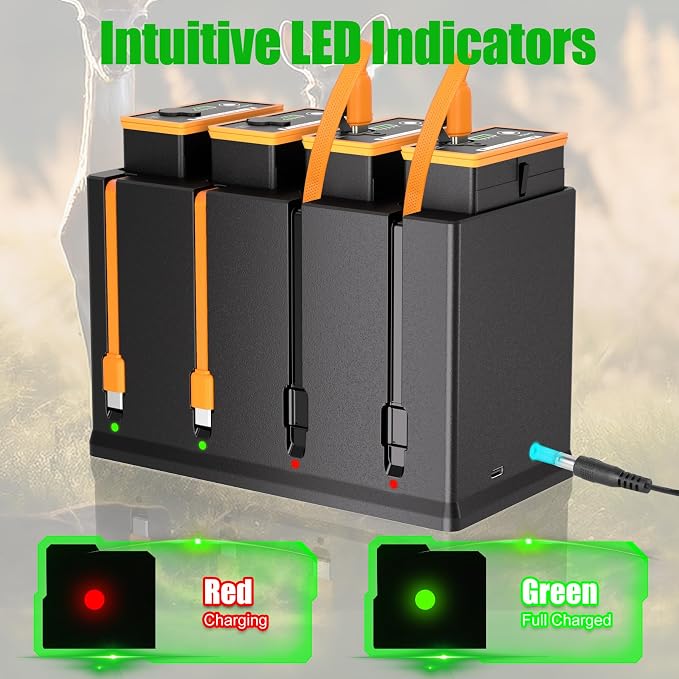 JYJZPB 4-Slot Battery Charging Station Compatible