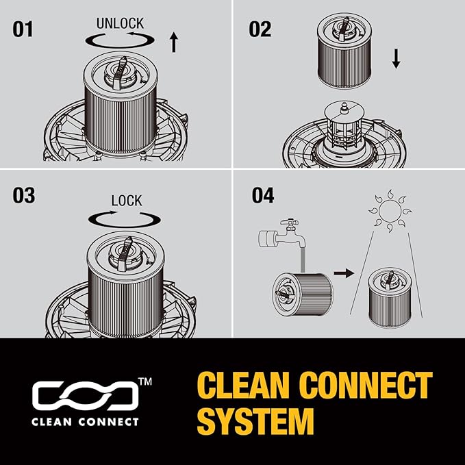 DEWALT 6 Gallon STEALTHSONIC Shop Vac with HEPA Filter, HEPA Shop Vacuum Wet and Dry for Home, Garage, Workshop, Jobsite